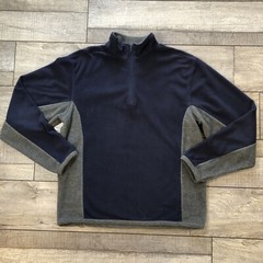 Nordic Track Pullover Mens Size Medium Blue & Gray Long Sleeve 1/4 Zip Logo