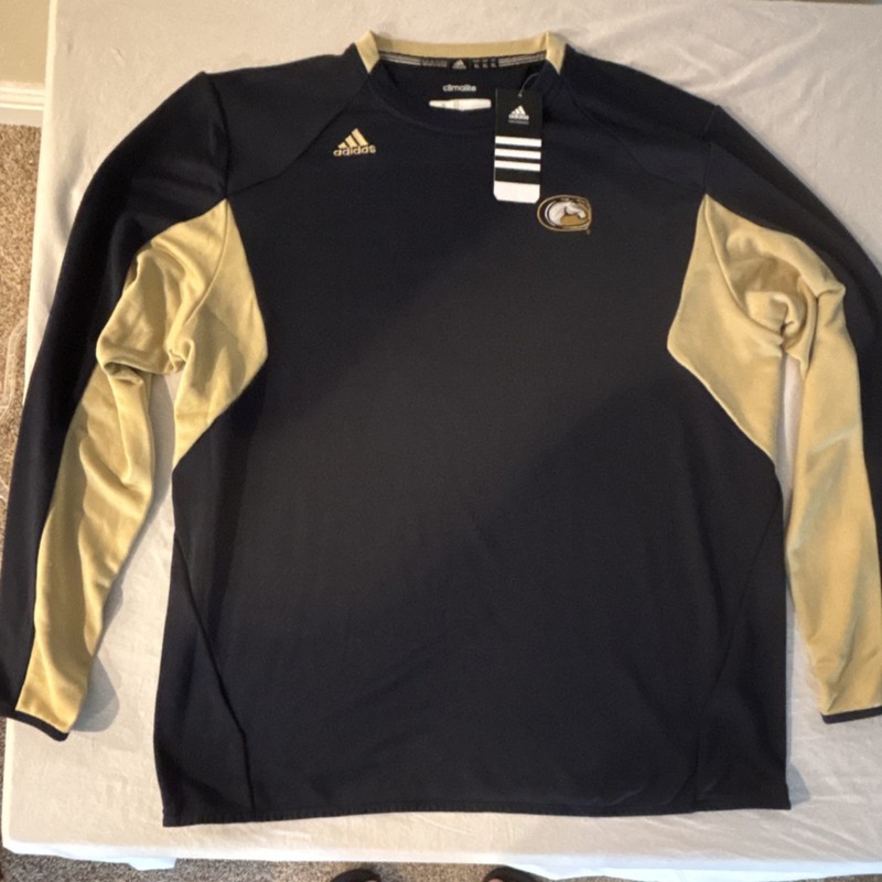 UC DAVIS Climalite Men's Long Sleeve Navy Gold Polyester Logo Activewear Top gallery