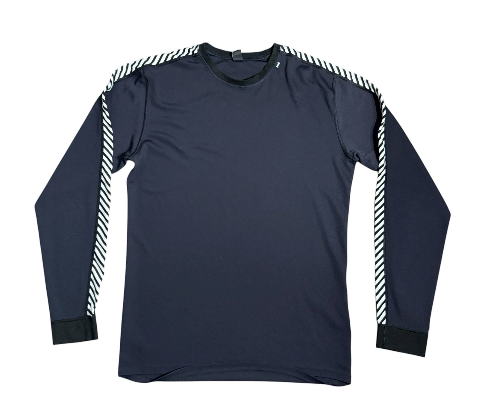 Helly Hansen Men's Lifa Base Layer Long Sleeve Crew Neck Stripe Sleeve Black XL gallery
