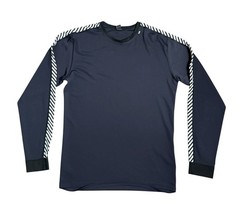 Helly Hansen Men’s Lifa Base Layer Long Sleeve Crew Neck Stripe Sleeve Black XL