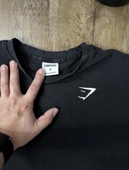 Gymshark Oversized T-Shirt Mens XS Black Logo Short Sleeve Tee