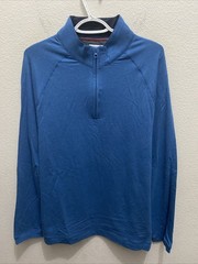 English Laundry Men’s Medium Vallarta Blue Pullover Long Sleeve 1/4 zip NWT