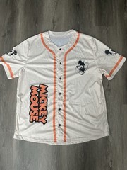 Brand New Cream Mickey Mouse Disney Baseball Jersey Men’s Large