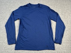 Smartwool Merino Base Layer Shirt Mens Extra Large Navy Blue Long Sleeve Crew