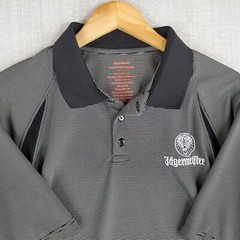 JAGERMEISTER Size Large Mens Performance Striped Polo Shirt Golf Casual Stretch