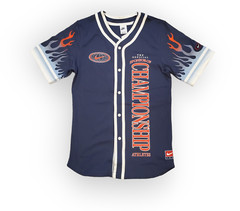 Nike Americana Baseball Jersey Blue Flame Sleeves Men’s Size Medium
