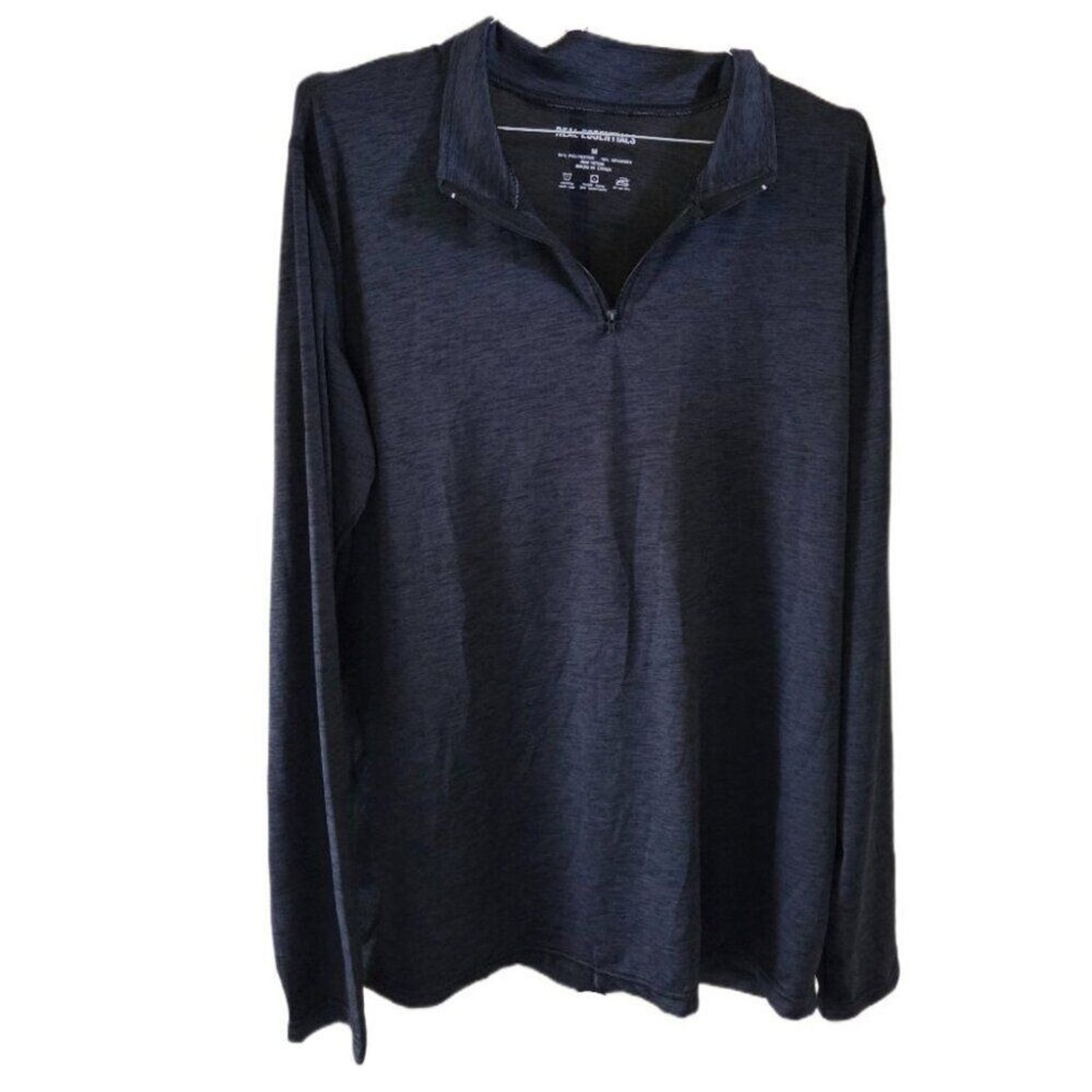 Real Essentials Dark Gray Mens 1/4" Zip Pullover gallery