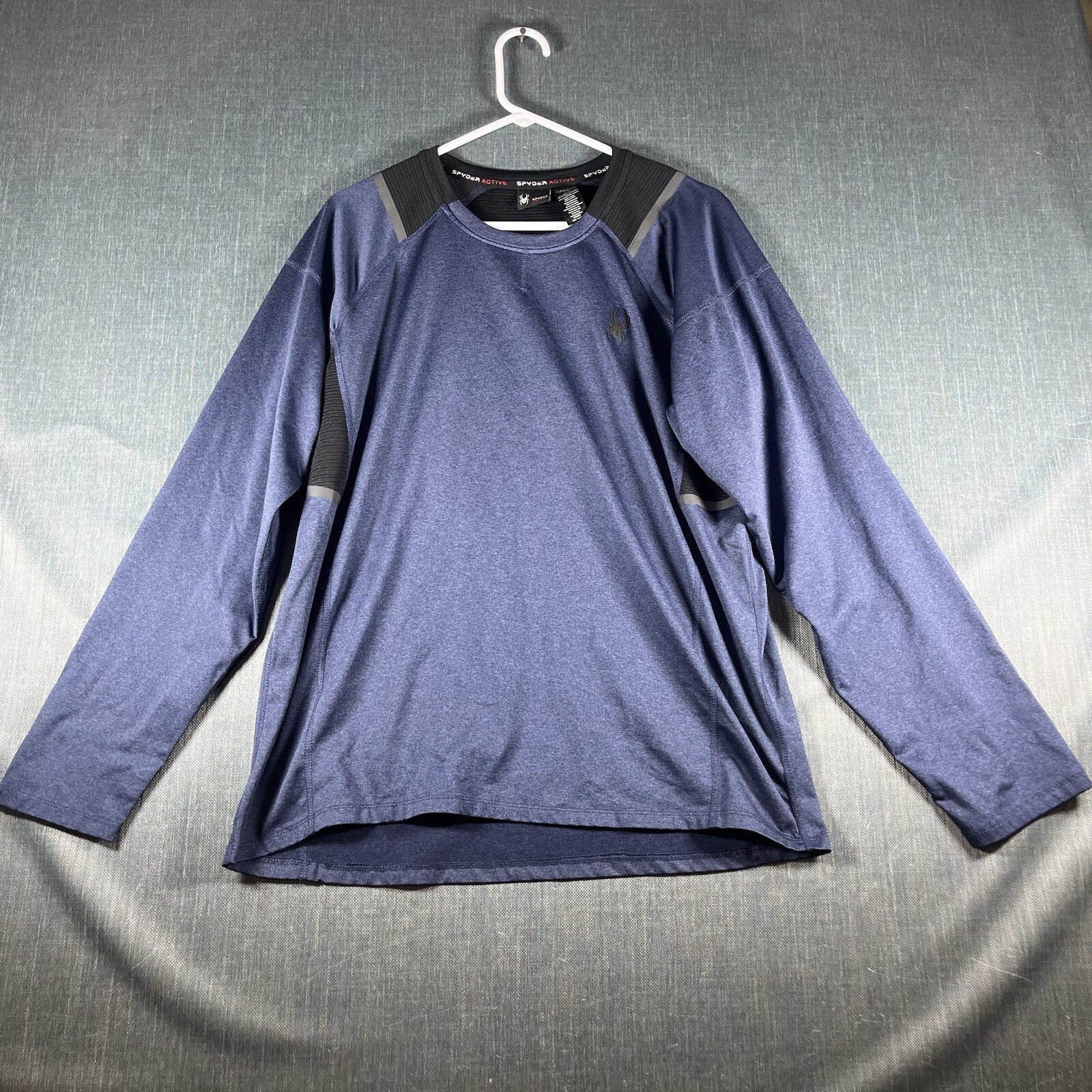 Spyder Mens Shirt Size M Blue Long Sleeve Pullover Polyester Spandex Blend gallery