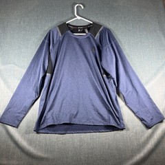 Spyder Mens Shirt Size M Blue Long Sleeve Pullover Polyester Spandex Blend