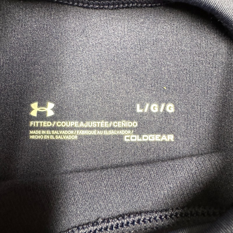 Under Armour ColdGear Fitted Mock Long Sleeve Shirt Base Layer Blue Men's Size L gallery
