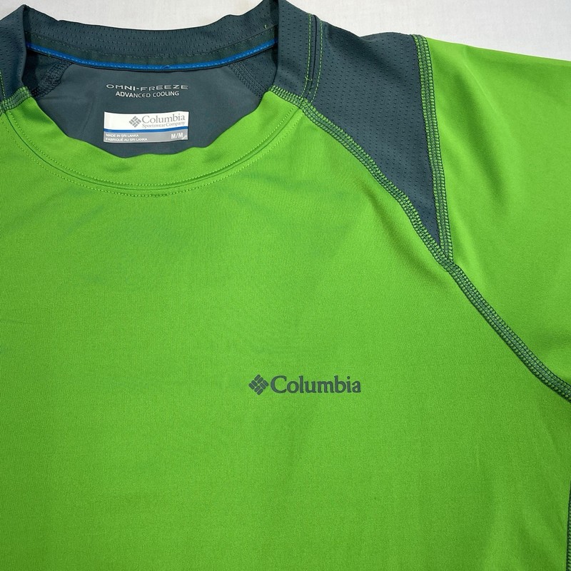 Columbia Omni-Freeze Solar Polar Shirt Mens Med Lime Green Athletic Top Running gallery