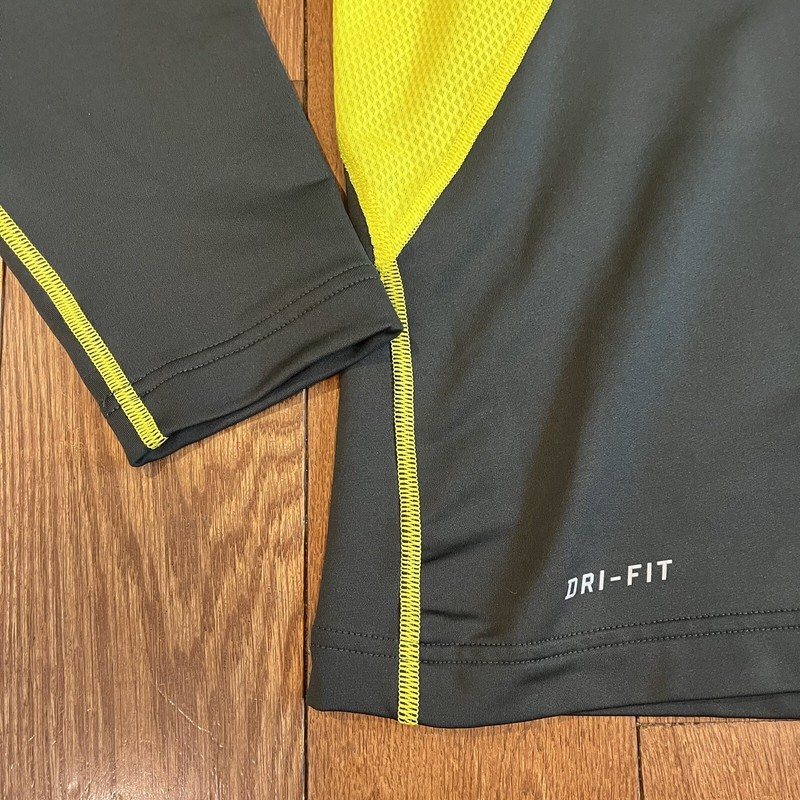 Mens Nike Pro Combat Hyperwarm Fitted Shirt Mock Neck Gray Neon Yellow sz Large gallery