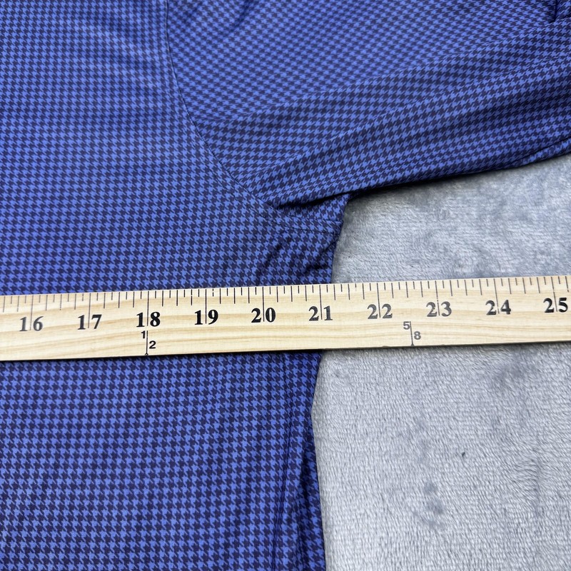 TailorByrd Pullover Mens Large Blue Houndstooth Quarter Zip Golf Shirt Top gallery