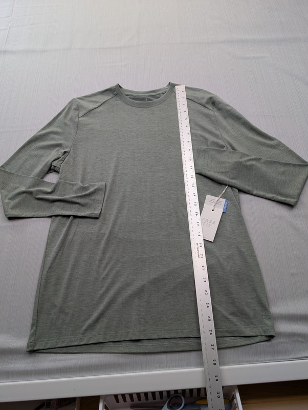 New Free Fly Apparel Mens Bamboo Shade Crew Shirt Size Small Agave Green Heather gallery