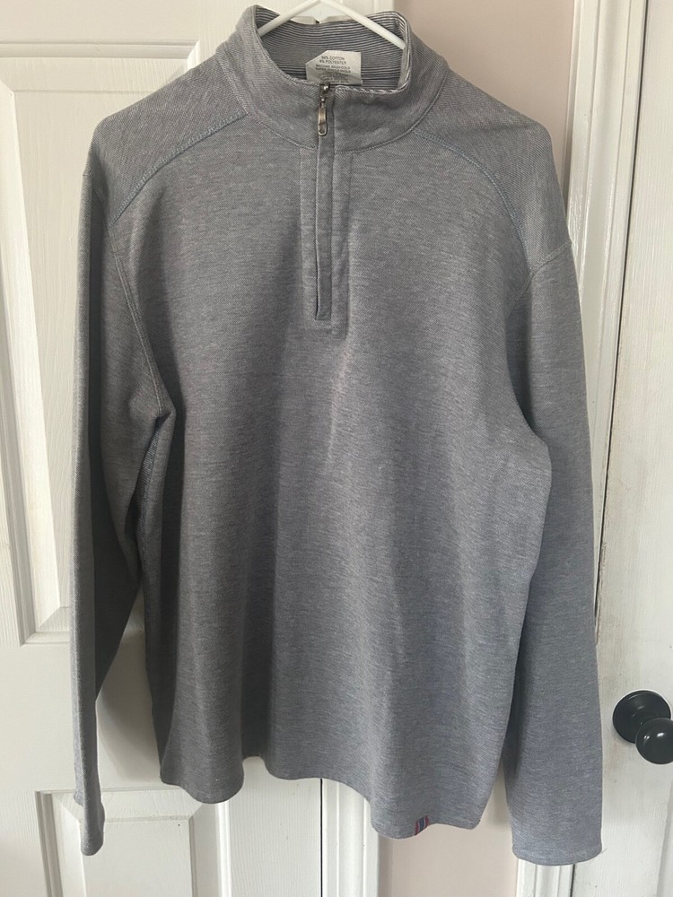 Black Dog Mens Medium LS Shirt Gray Heather 1/4 Zip Front