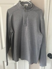 Black Dog Mens Medium LS Shirt Gray Heather 1/4 Zip Front