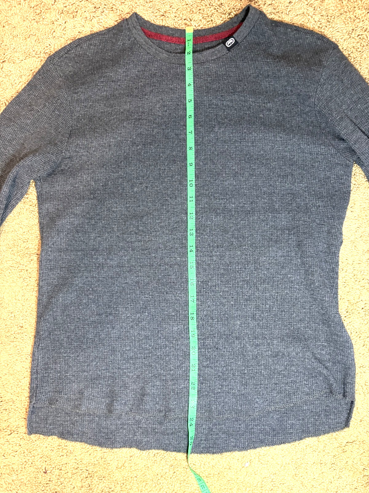 Ecko Unltd Thermal Long Sleeve Mens Large Gray Waffle Knit Classic Top gallery
