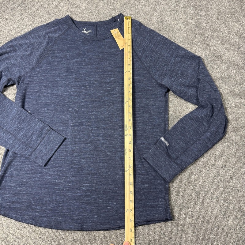 American Eagle Outfitters Shirt Mens Large Blue Raglan Long Sleeve Active Flex gallery
