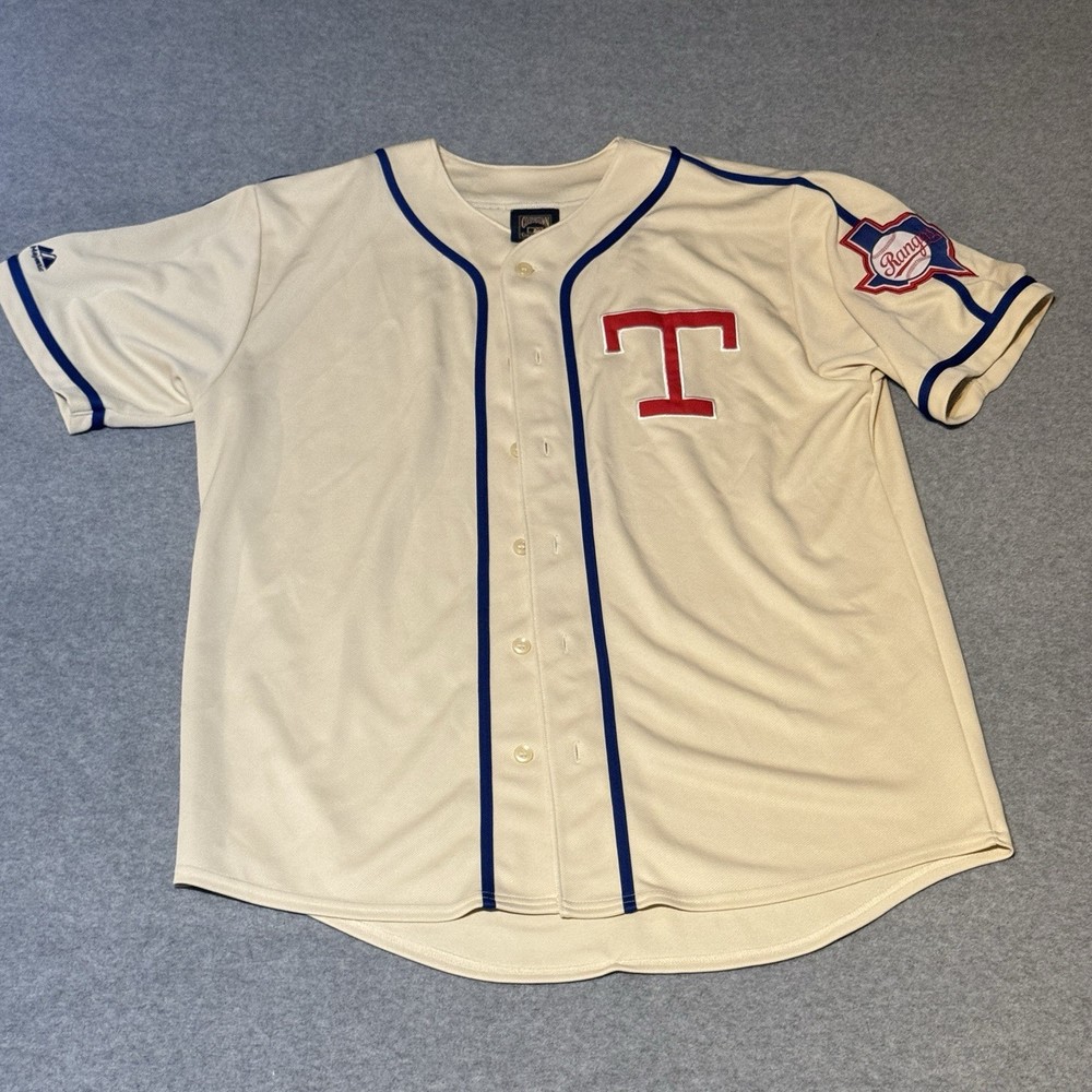 Texas Rangers Cooperstown Throwback Jersey Mens L No Name
