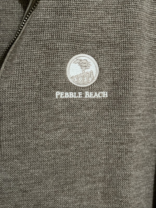 NWOT VINEYARD VINES M-L TAUPE BROWN JIM NANTZ PEBBLE BEACH MERONO WOOL 1/4 ZIP gallery