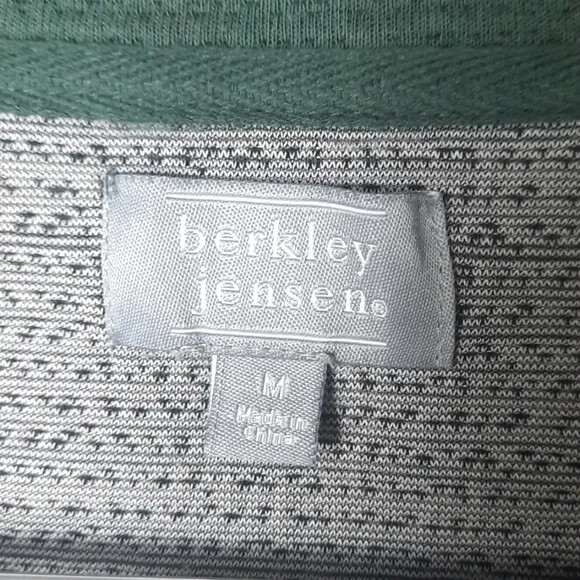 Berkley Jensen Mens Pull Over Long Sleeve Top Medium Half-Zip Sweat Shirt Green gallery