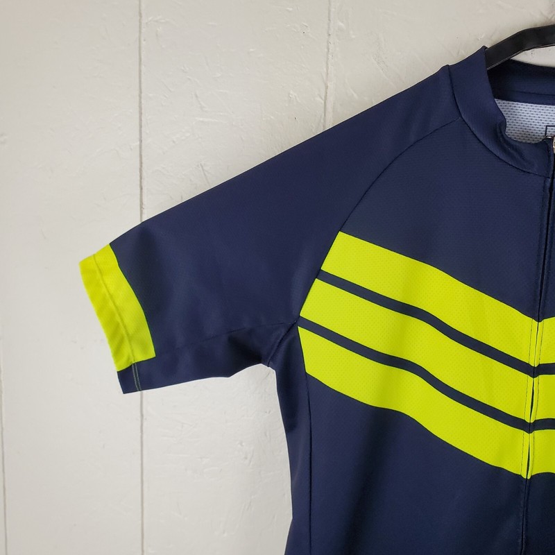 Hincapie Cycling Shirt Mens Large Blue Mock Neck Short Sleeve Logo Pocket gallery