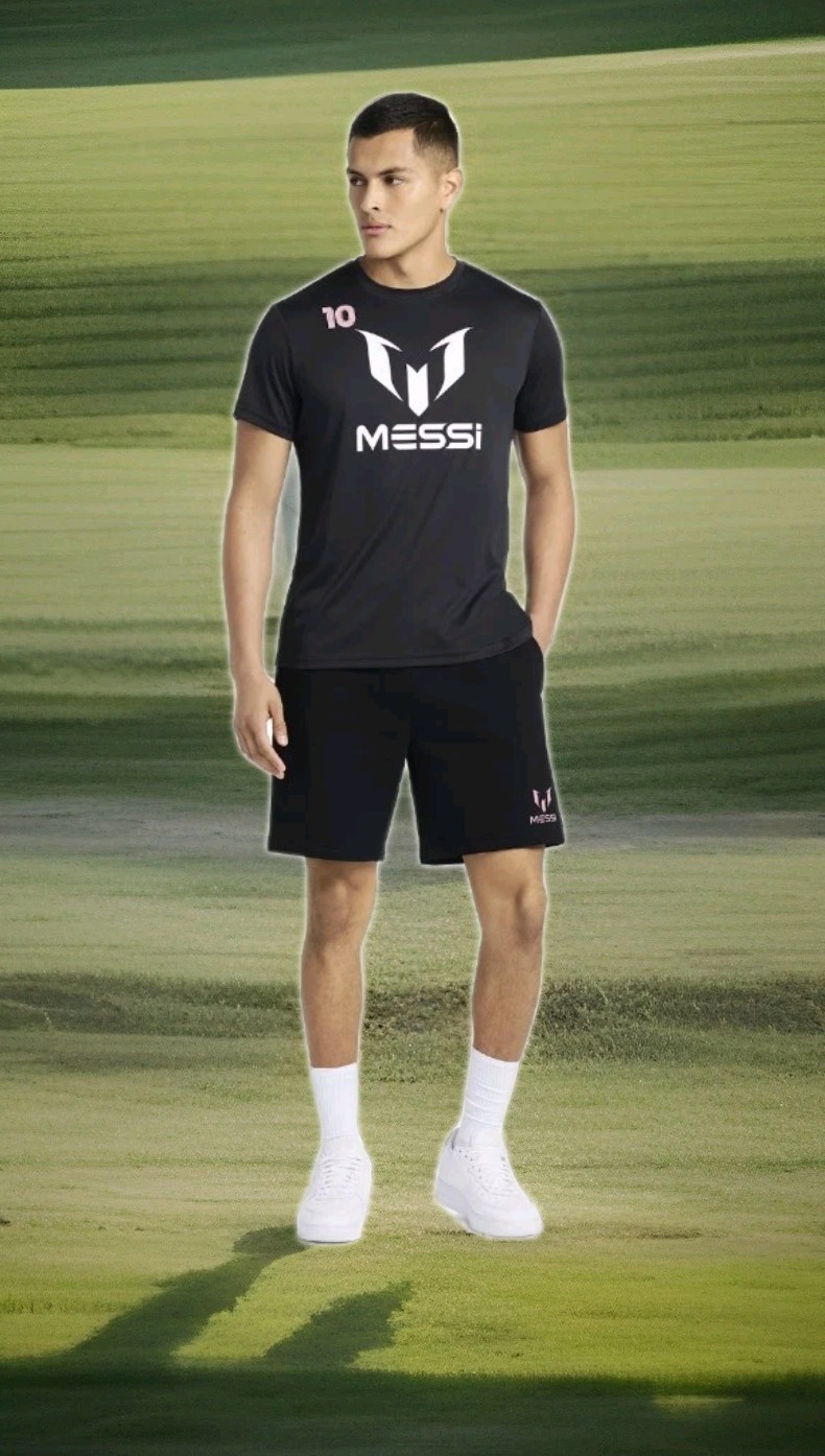 Messi Mens Short Sleeve Shirt Athletic Jersey Top Size XL Soccer Tee Black Pink gallery