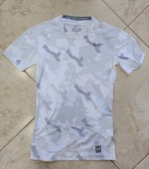 Nike Pro Combat Dri-FIT Compression Shirt Men’s Medium White Gray Camo