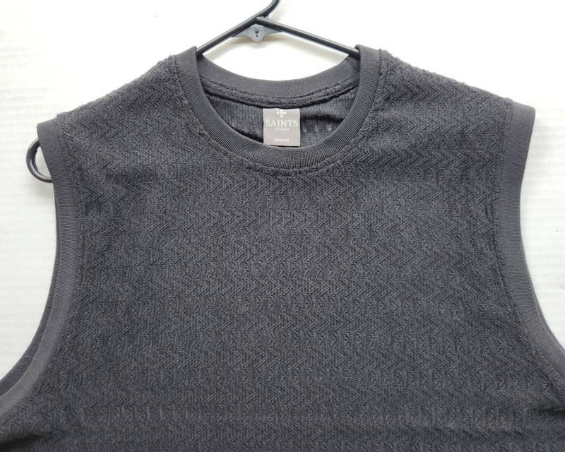 Saints Studio Men's Apparel Black See-Thru Tank Top - Size: Medium gallery