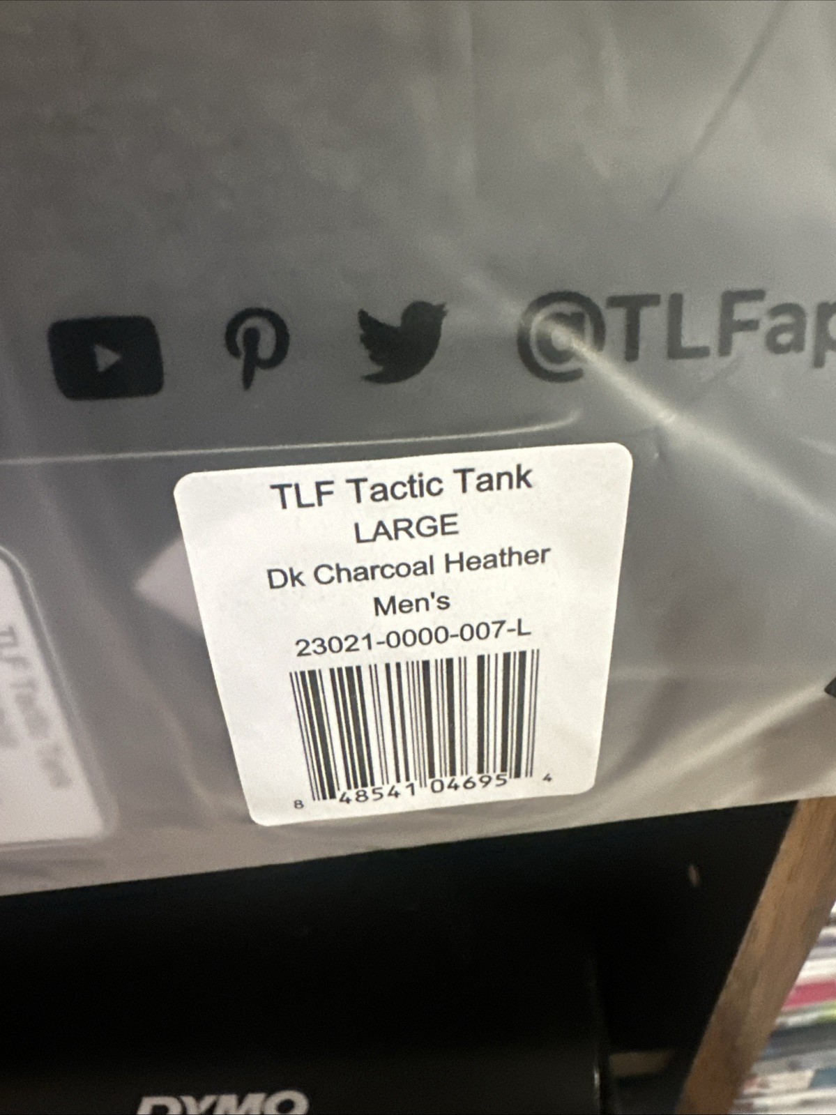 TLF Men’s Tactic Tank Top Charcoal Heather Color Size Large NWT gallery
