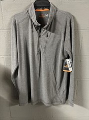 Ridgecut Men’s Active Tee/Quarter Zip Charcoal Grey Medium Light Weight Pocket