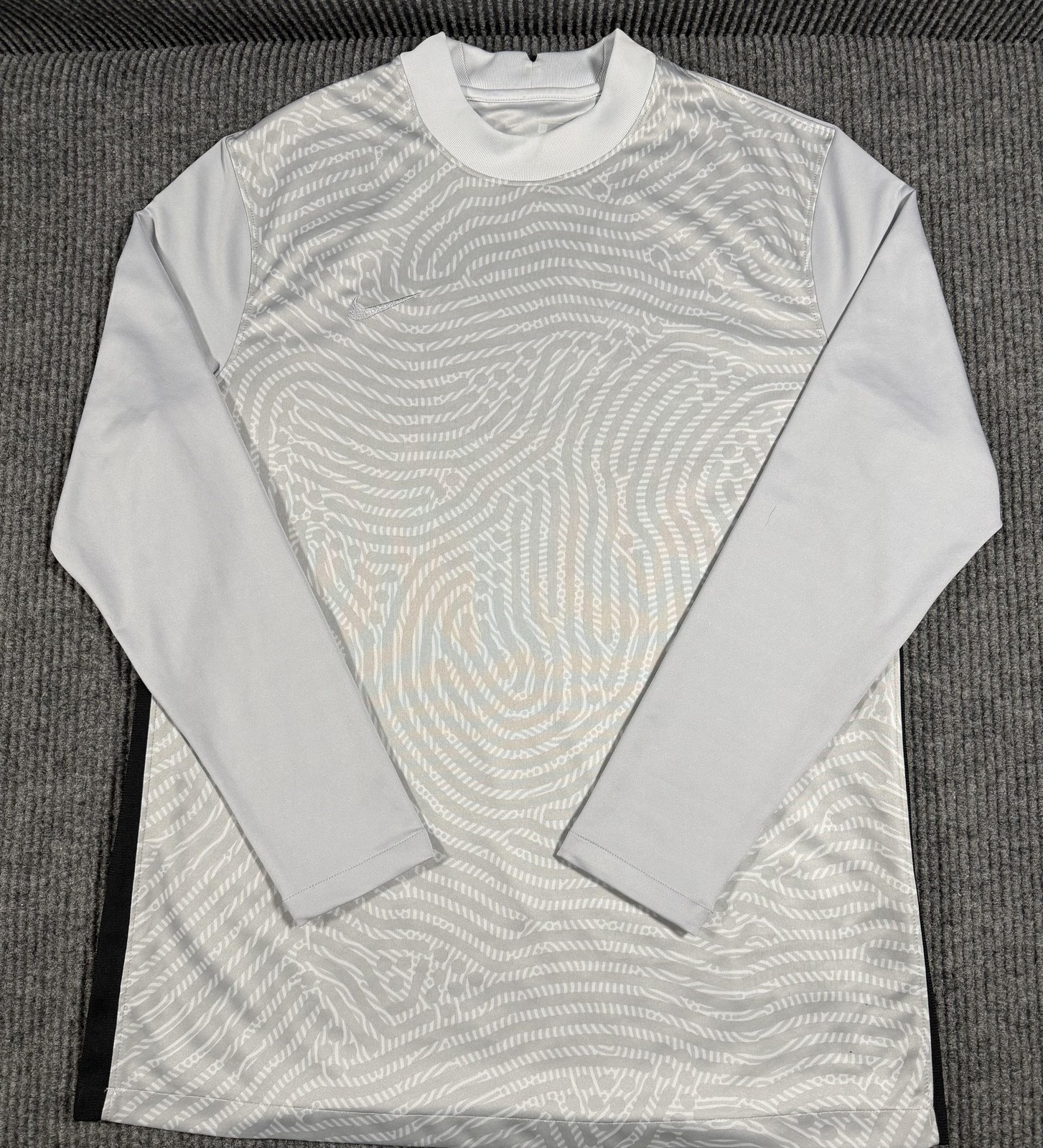 Nike Dri-FIT Shirt Mens Large Abstract Geometric Stretch Swoosh Long Sleeve Gray gallery