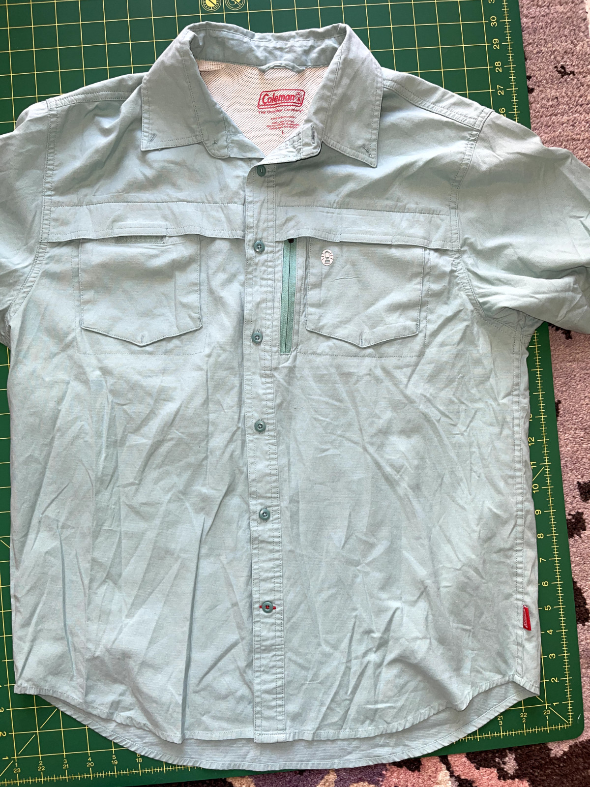 Coleman Mesh Lined Hiking Shirt Aqua Large gallery