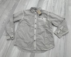 Nike Life Long Sleeve Oxford Shirt Loose Fit Cotton Light Gray HJ7270 014