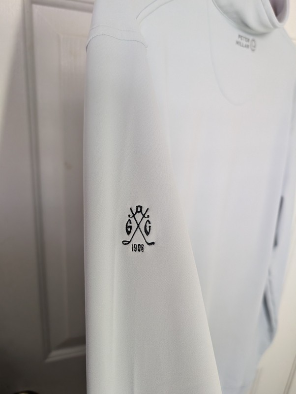 Peter Millar Crown Sport Embroidered Logo Lgt Gray Zip Pullover Top for Men - L gallery