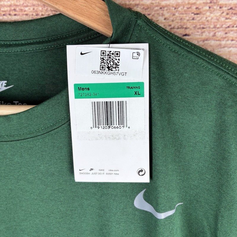 Nike Dri-Fit Men's Training T-Shirt Pine Green Silver Swoosh XL 727982-341 NWT gallery