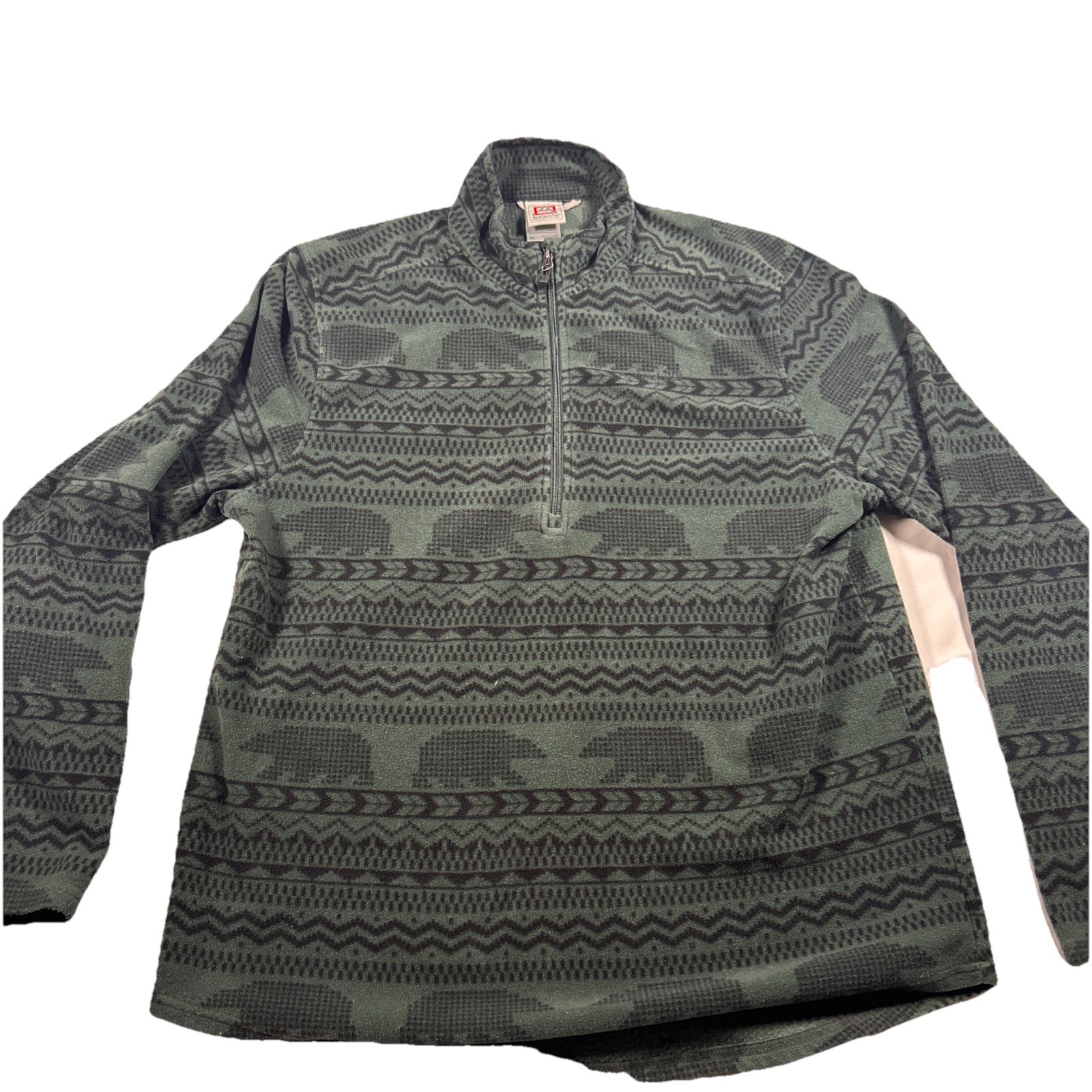 Avalanche Men's Quarter Zip Stand Up Collar Top, vintage 90s style green Size XL gallery