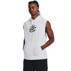 Under Armour Steph Curry Fleece Sleeveless Hoodie White 1374301-100 Men’s Size L