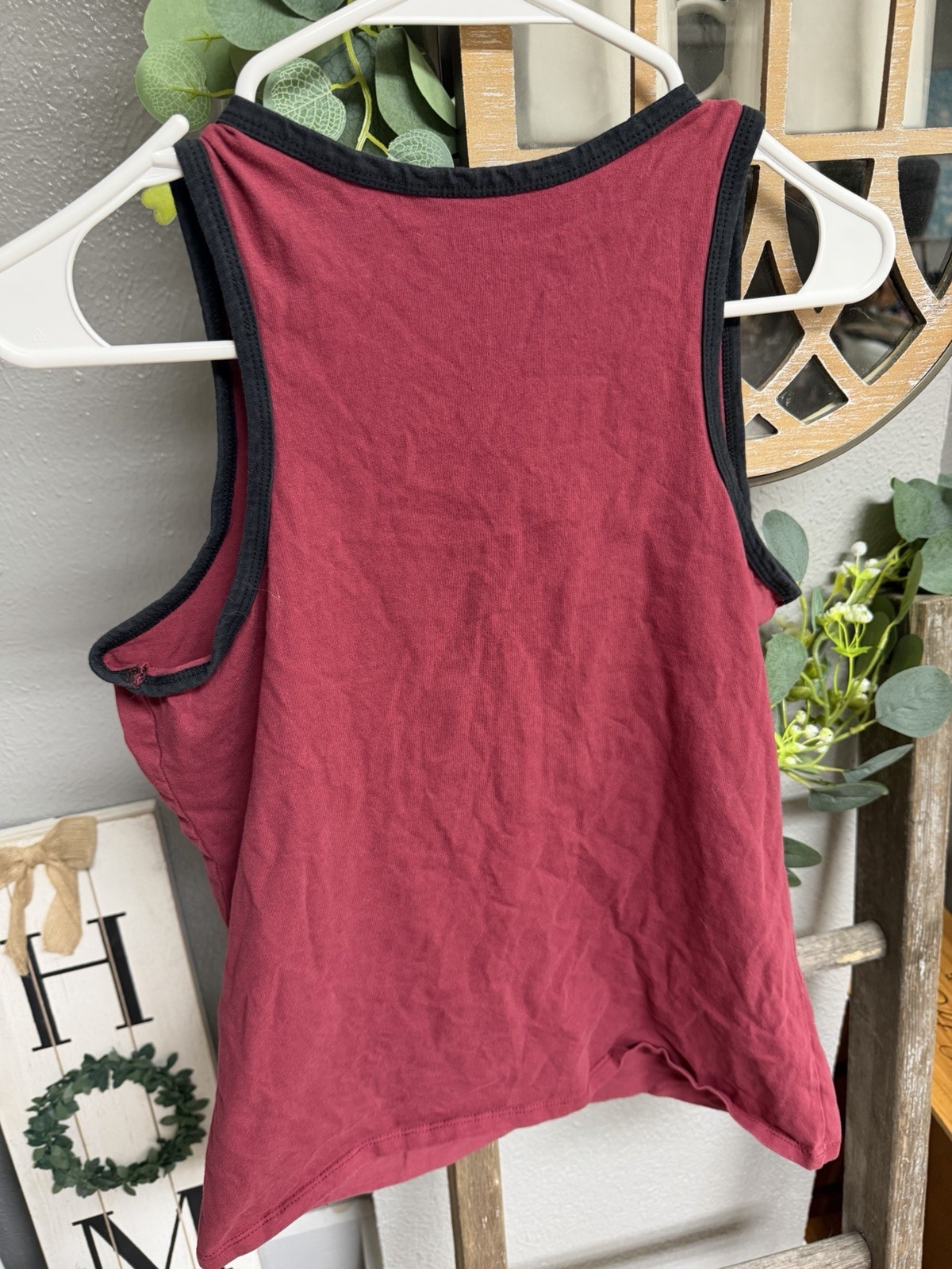 Harley-Davidson Unisex L Red/Black V-Neck Sleeveless Graphic Cotton Tank gallery