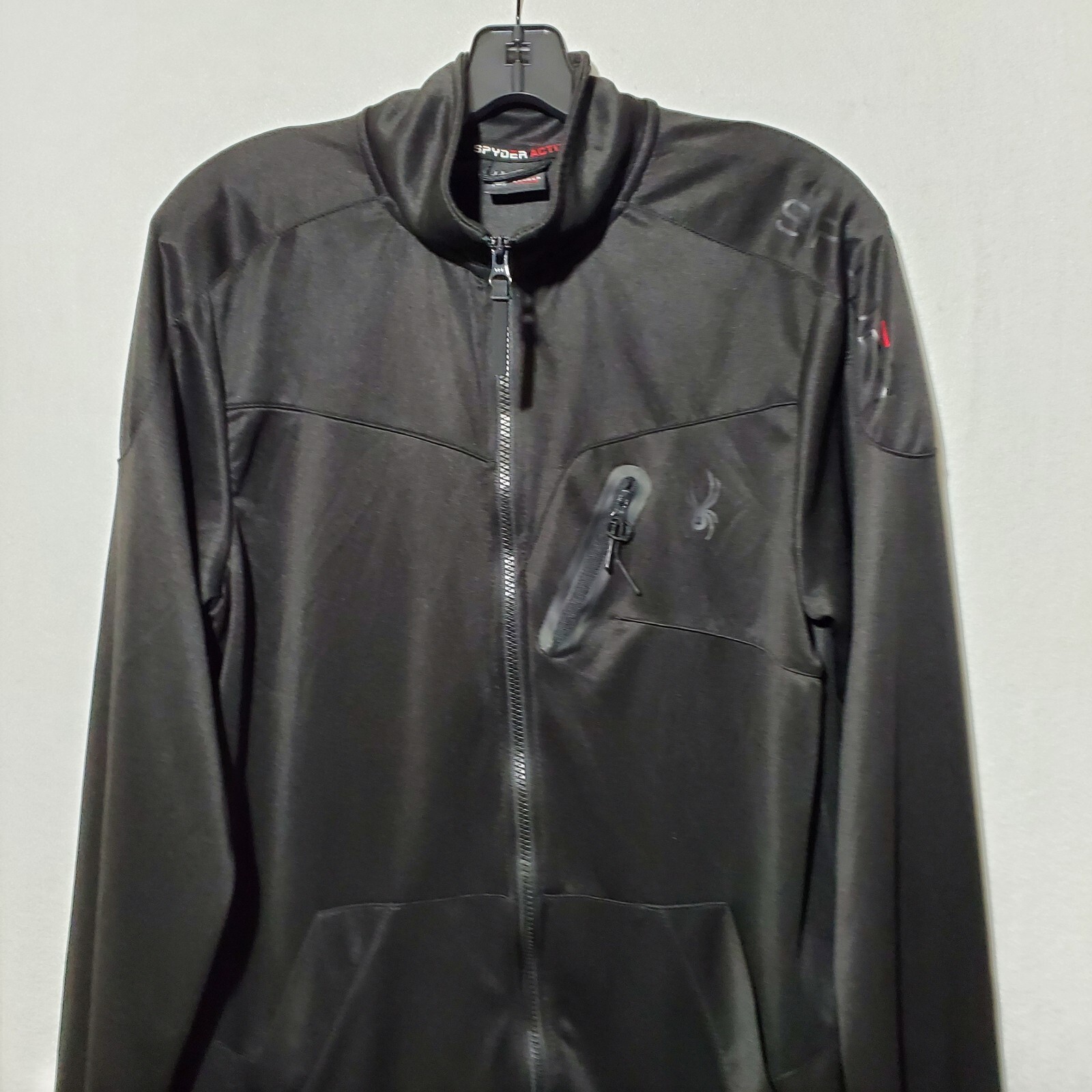 Spyder Track Jacket Men Medium Full Zip Active Performance Black ProW B gallery