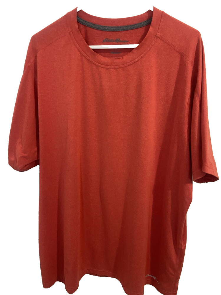 Eddie Bauer FreeDry Mens XL Light Red Heather Performance Athletic T‑Shirt