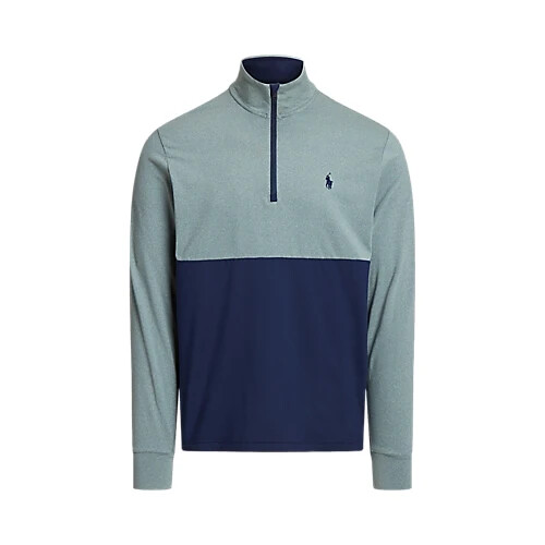 Polo RALPH LAUREN Performance 1/4 Zip Color Block Pullover Men's Sz S Blue Gray gallery