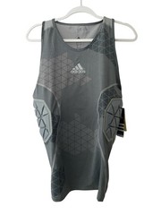 Adidas Mens TechFit ClimaCool Padded Iron skin 3 Pads Gray Mens Medium