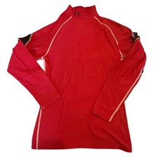 Under Armour Boys Youth Medium ColdGear Red Mock Neck Compression Shirt 10/12