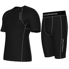 Mens Compression Armor Base layer Under Armor Half Sleeve Shirt & Fitness Shorts