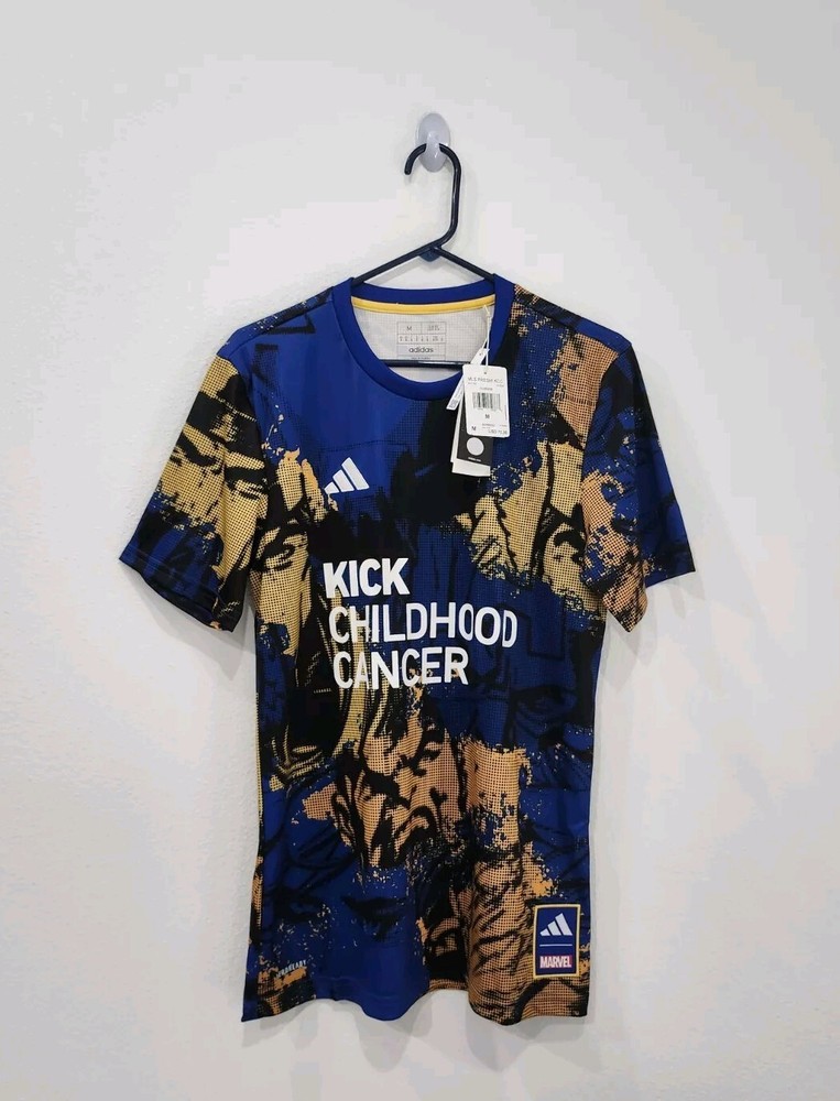 Adidas X Marvel Kick Childhood Cancer Pre-Match Soccer Jersey HT3238 Mens Size M