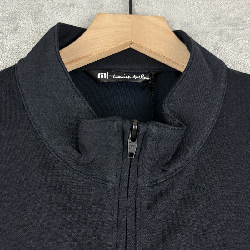 Travis Mathew Coveside 1/4 Zip Pullover Mens XL Black Golf Performance Stretch gallery