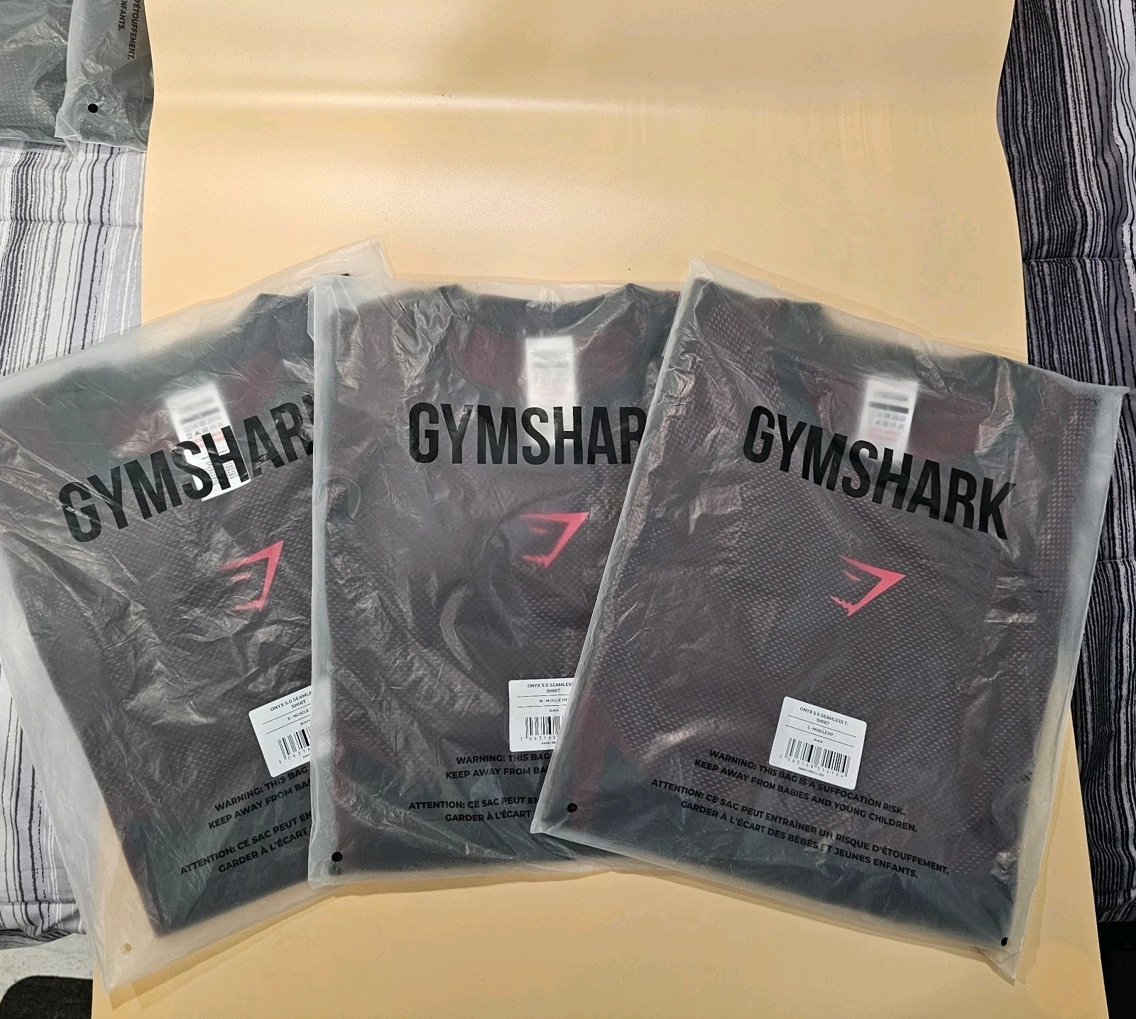 Gymshark Onyx 5.0 Seamless T-Shirt Onyx Grey, Light Grey, Carmine Red - On Hand gallery