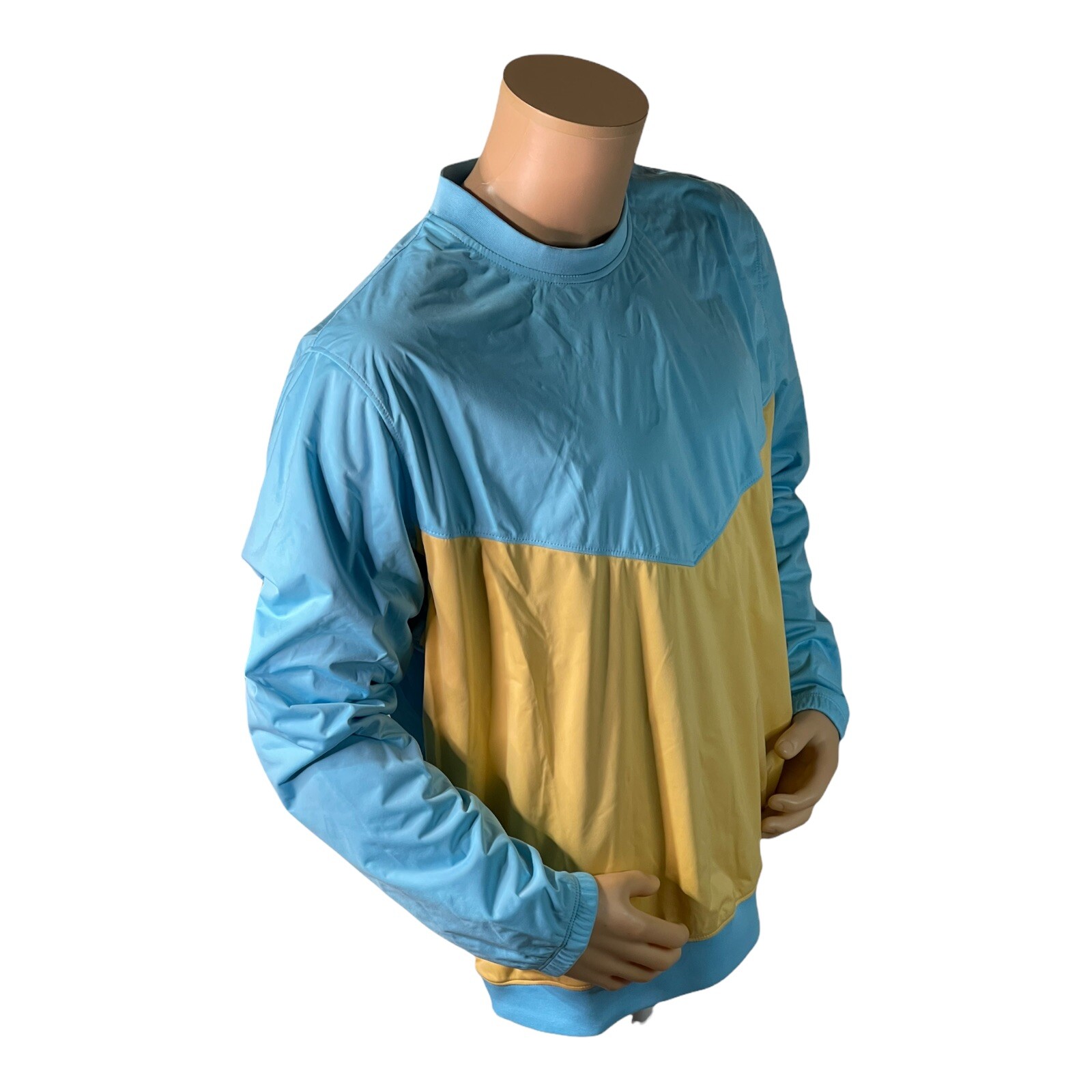 Men’s Nike Shield Victory ‘Blue Yellow’ Long Sleeve Golf Shirt CI8986-496 Sz XL gallery