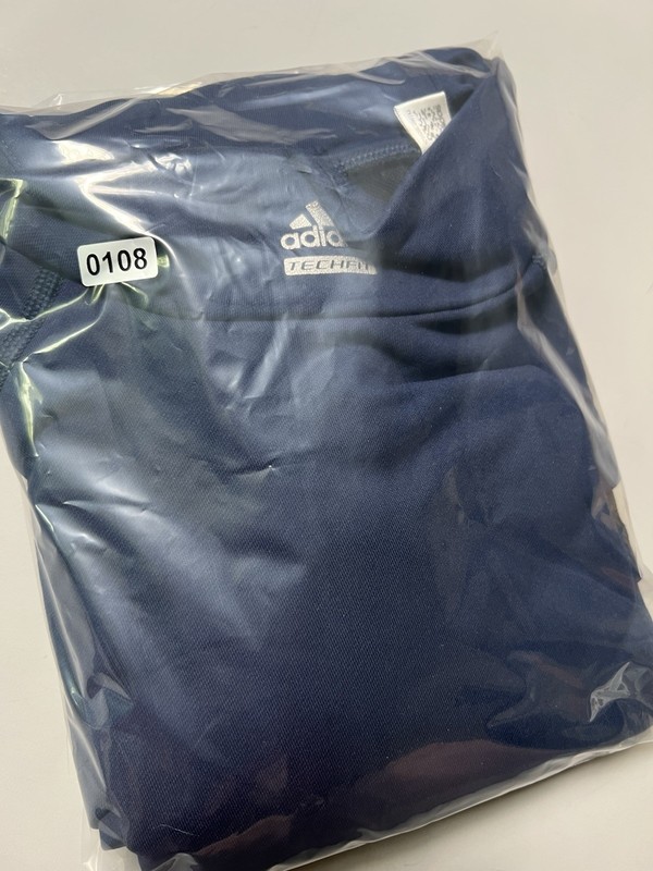 adidas Techfit Men's L Blue Long Sleeve Mock Neck Compression Stretch Pullover gallery